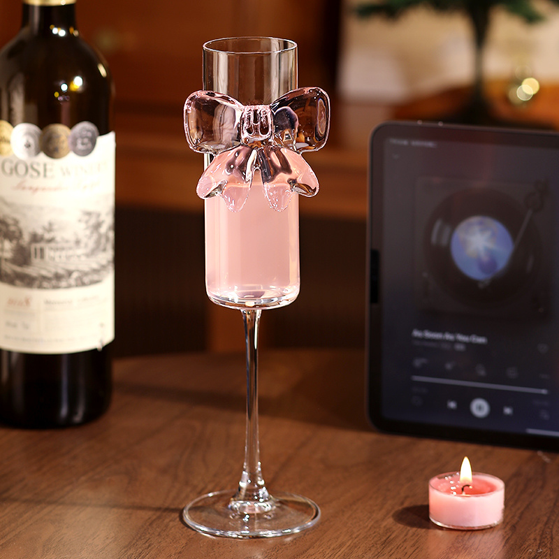 แก้วแชมเปญทรงโบว์ แก้วไวน์คริส - Home Decor Y2K บทวิจารณ์และราคา