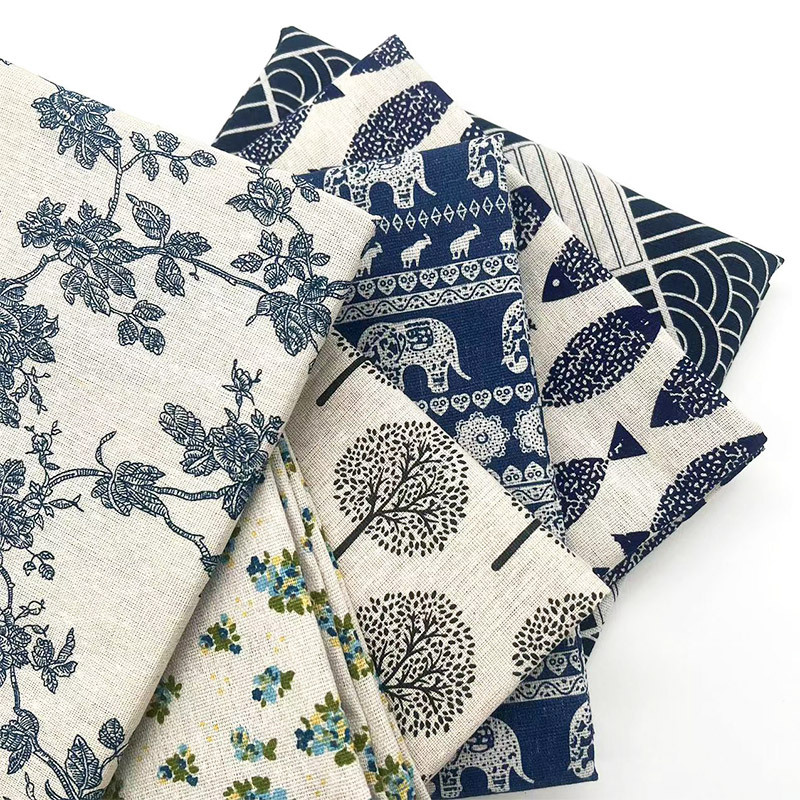 ผ้าฝ้ายลินินลายดอกไม้สีฟ้าสไตล - Linen Table Runner บทวิจารณ์และราคา
