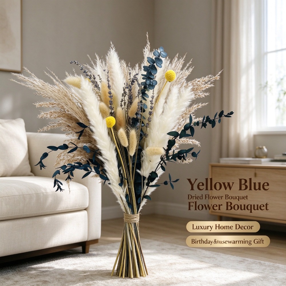 ช่อดอกไม้แห้งจากหญ้าปัมปัส จัด - Pampas Grass Decor บทวิจารณ์และราคา