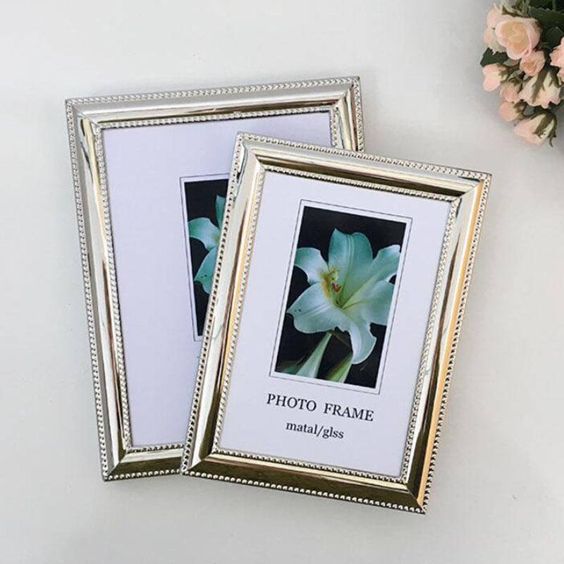 สไตล์ยุโรปโลหะสีเงินรูปสี่เหลี - Bamboo Photo Frame บทวิจารณ์และราคา