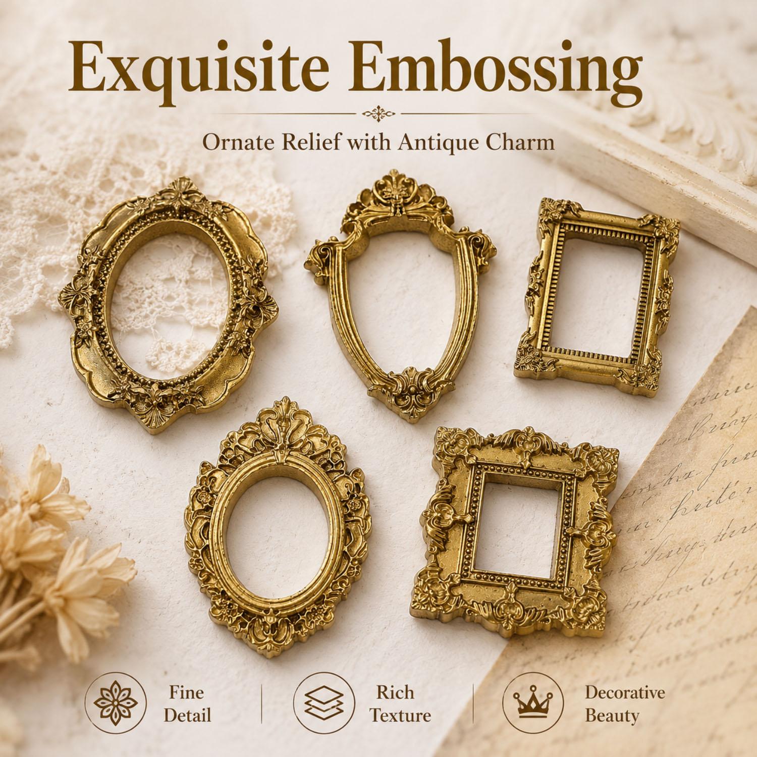 กรอบรูปวินเทจสีทองขนาดเล็ก 5/2 - Bamboo Photo Frame บทวิจารณ์และราคา