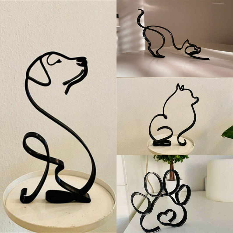 สุนัขศิลปะประติมากรรมโลหะสุนัข - Home Decor Y2K บทวิจารณ์และราคา