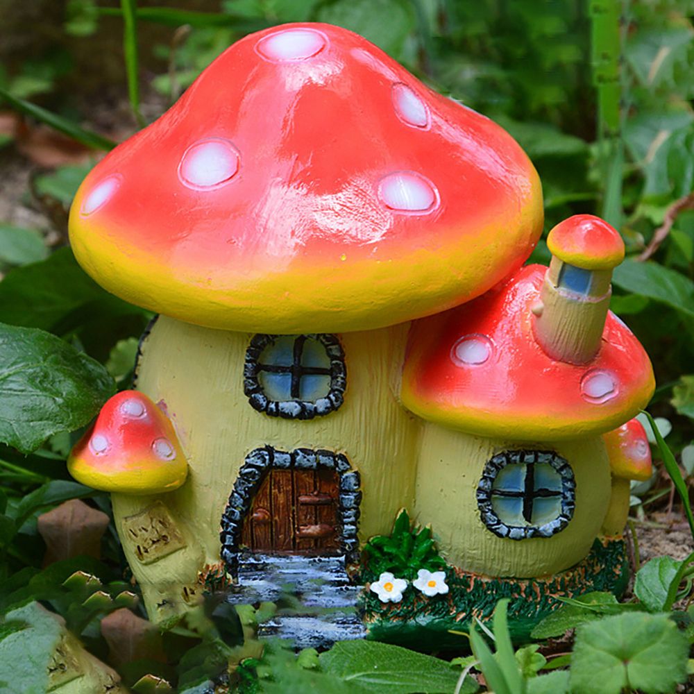 Miniature Mushroom House เรซิ่ - Home Decor Za บทวิจารณ์และราคา