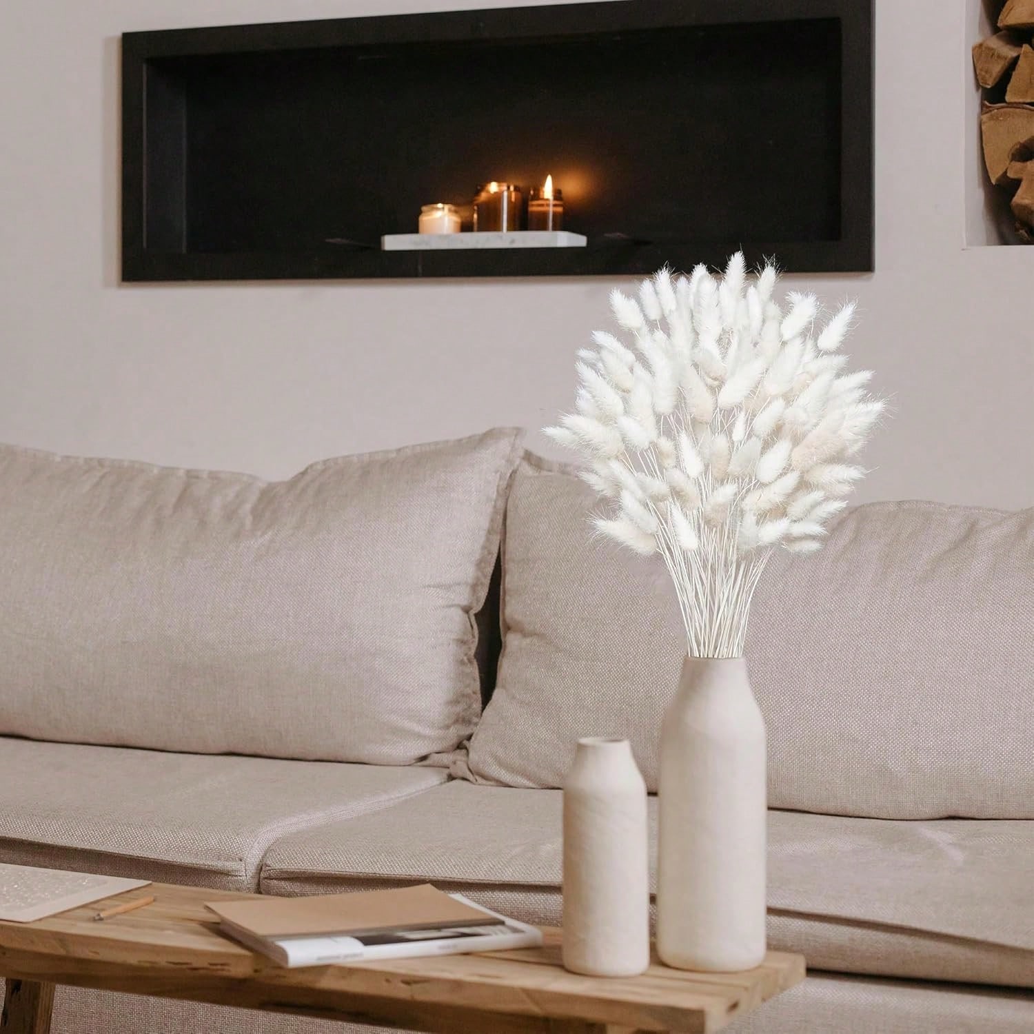 120 PCS แห้ง Pampas Grass Deco - Pampas Grass Decor บทวิจารณ์และราคา
