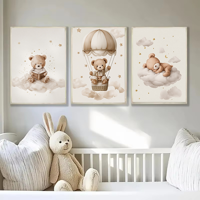 ภาพพิมพ์ผ้าแคนวาสลายหมีเท็ดดี้ - Home Decor Theme บทวิจารณ์และราคา