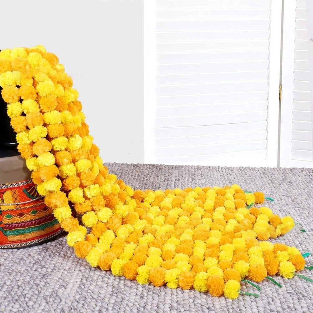 พวงมาลัยดาวเรืองเทียมเส้นยาว ​ - Home Decor Indonesia บทวิจารณ์และราคา